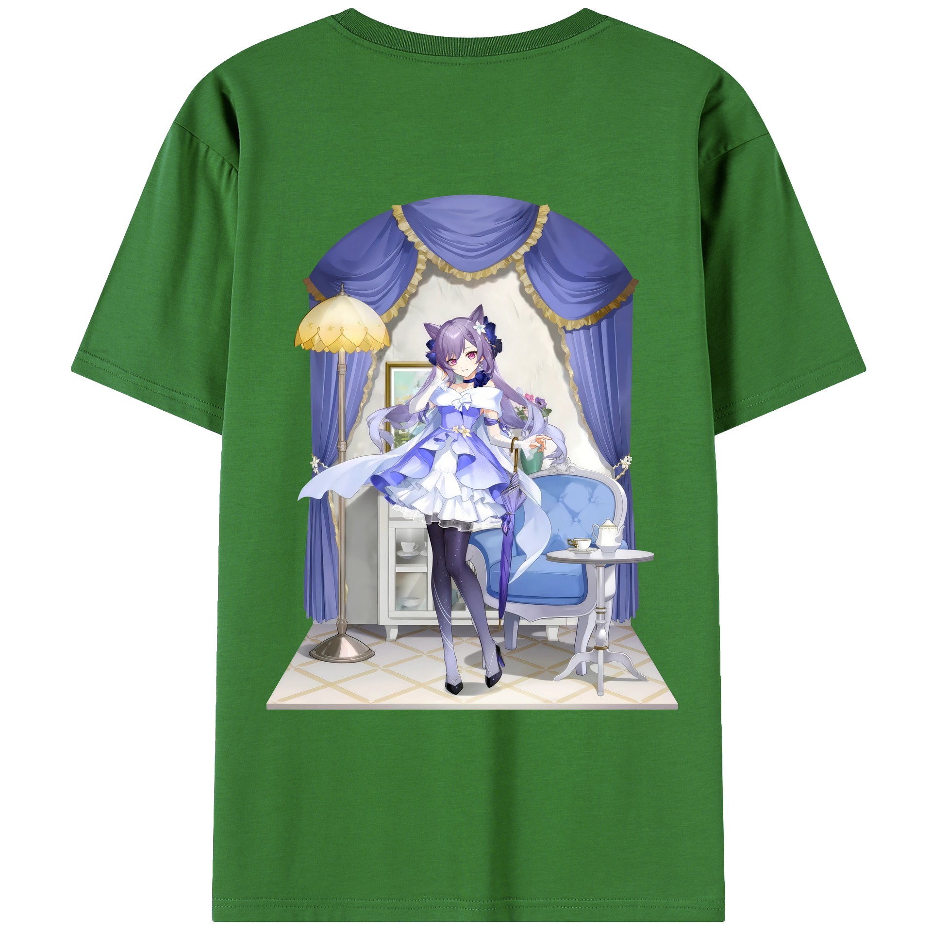げんし神 刻晴 こくせい genshin Kokusei レディース半袖Tシャツ(バックプリント)